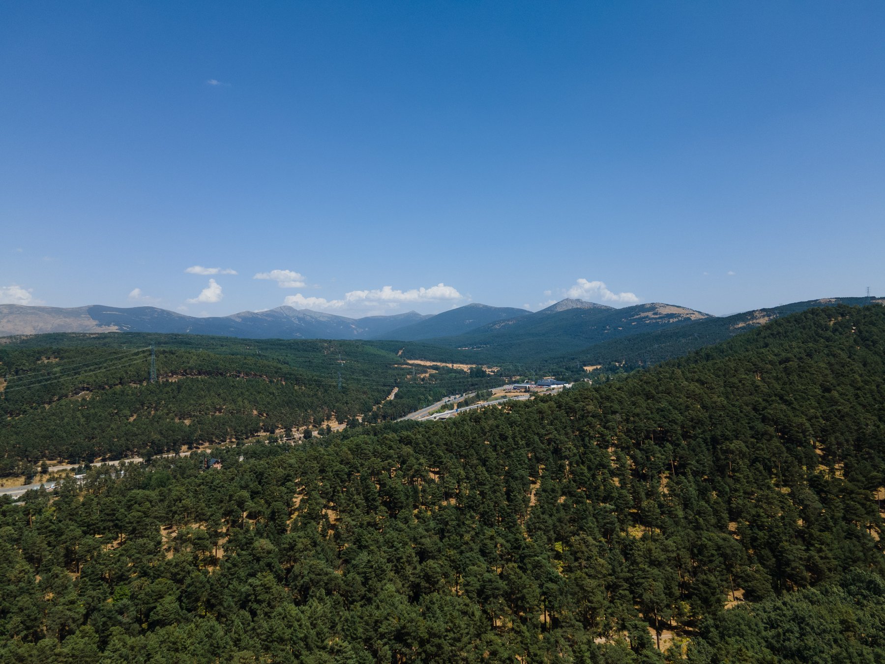 Vista aérea de la Sierra de Guadarrama en El Espinar